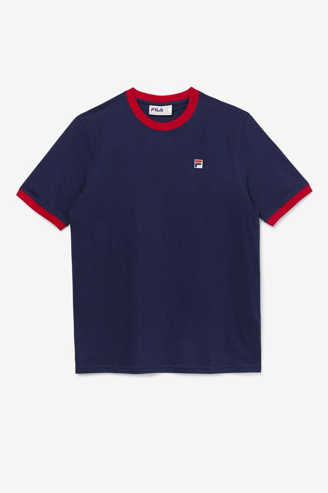 Fila Marconi Ringer Navy T-Shirt Mens - NZ 57819-QYPD